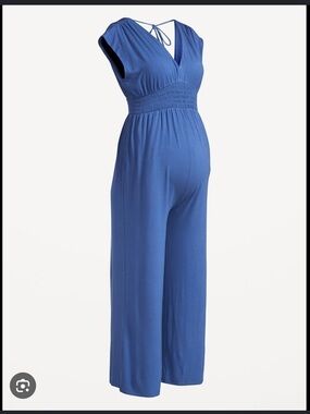 NWT Old Navy Waist-Defined Blue Jumpsuit Stretch Jersey Knit Size XL Maternity